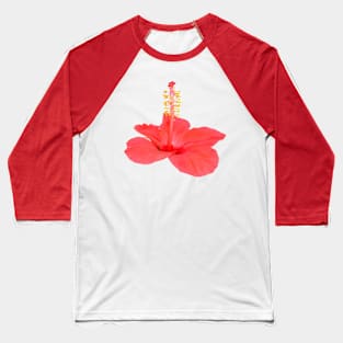 Hibiscus Exotic Tropical Flower Cut Out Baseball T-Shirt